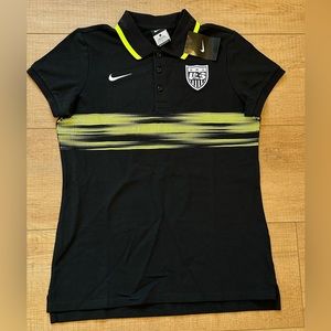 Nike Women’s USA National Soccer Team Polo Black Neon Size Large